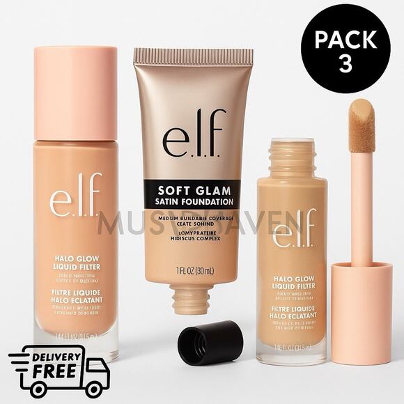 l.f. Halo Glow Liquid Filter + Soft Glam Satin Foundation Set | Fair & Medium - Picture 1 of 5